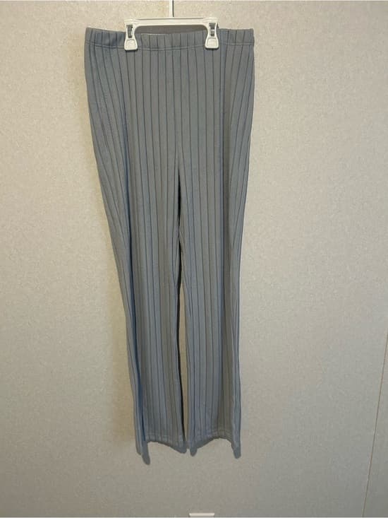 Women’s High Waisted Straight Leg Lazy Pants In The Color Light Blue, Size Large - Thumbnail 4