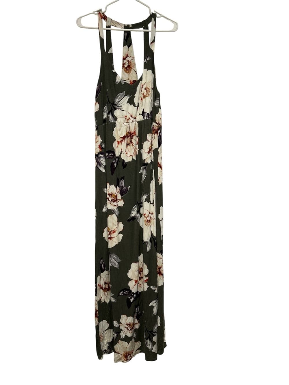 Women’s Nine Britton Long Maxi Dress, Green With Flower Accents, Size Large - Thumbnail 5