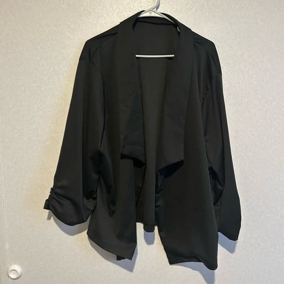 Women’s Plus Size Casual Black Cardigan, Any Occasion, Size 5XL - Thumbnail 4