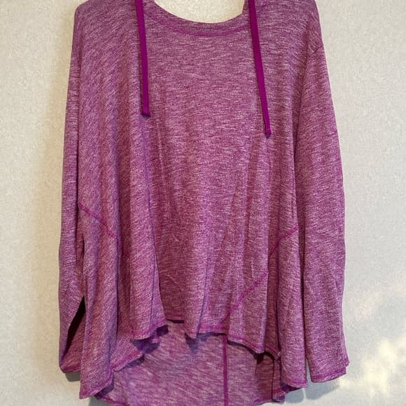 Women’s Active Wear For Plus Size 26/28 Purple Light Weight Hoodie - Thumbnail 4