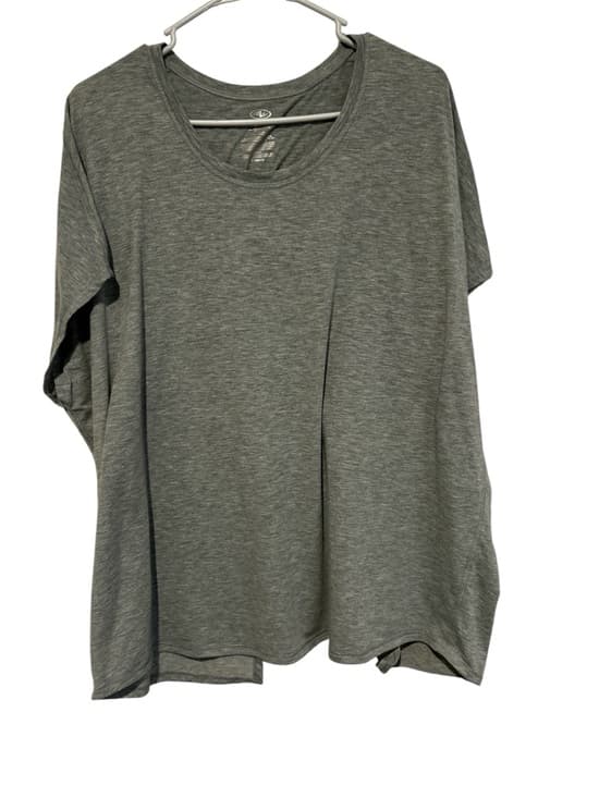 Women’s Grey Athletic Short Sleeve Tee Shirt With A V Open Back Size XL - Thumbnail 4