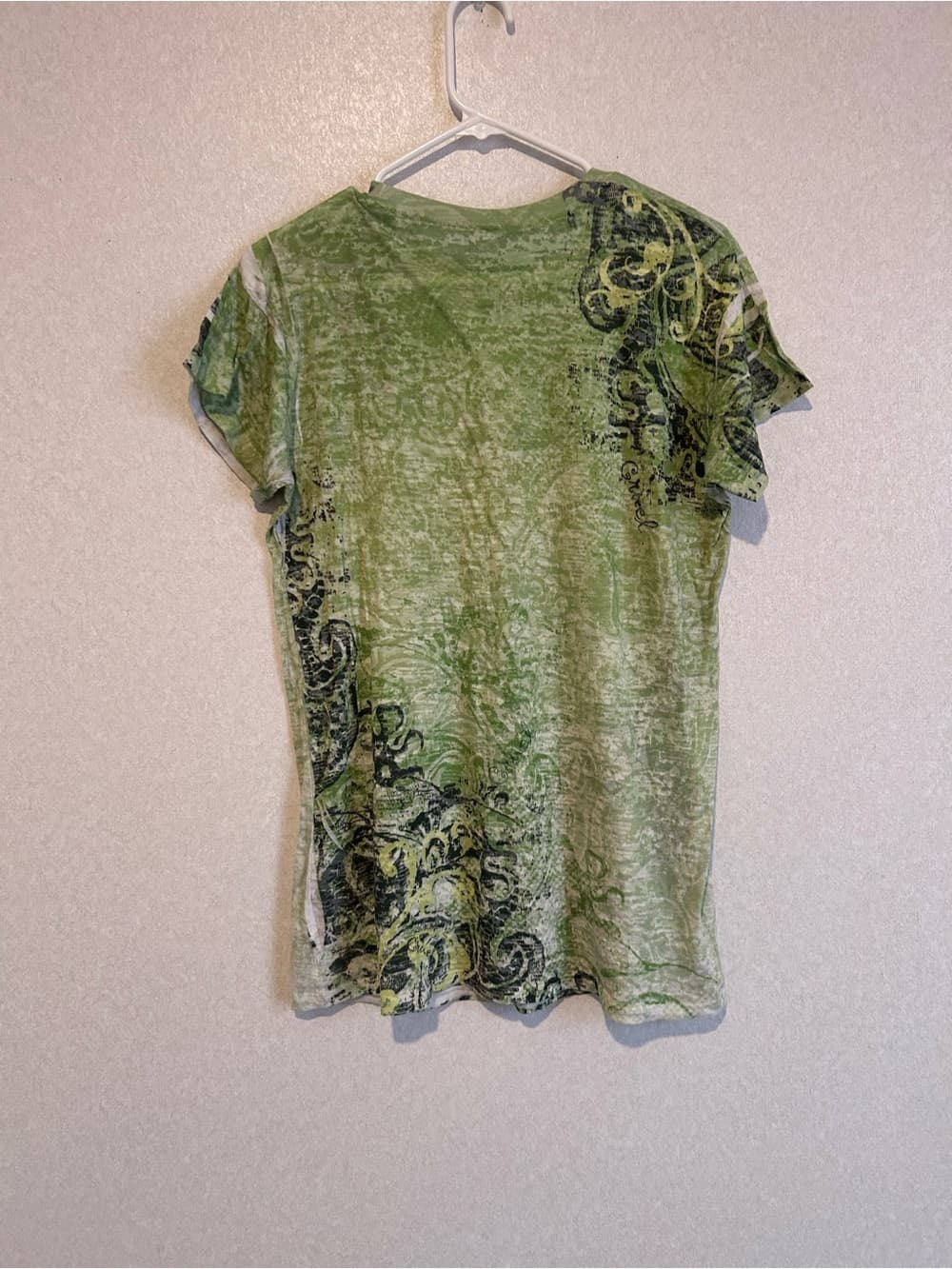 Women’s Cruel Girl Short Sleeve Tee Short With Shoulder Design Size 2XL Green - Thumbnail 2