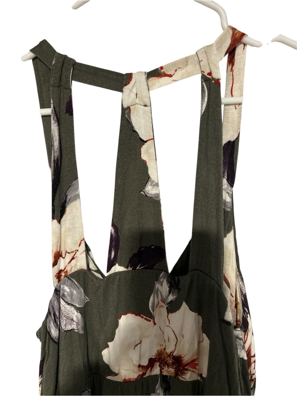 Women’s Nine Britton Long Maxi Dress, Green With Flower Accents, Size Large - Thumbnail 3
