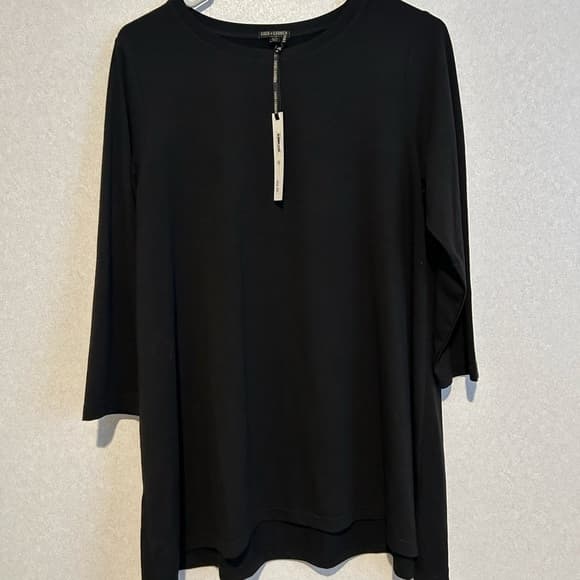 NWT Women’s Long Sleeve Black Blouse With Flare Bottoms Size S/M Coco - Thumbnail 5