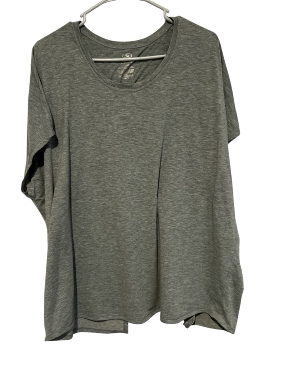 Women’s Grey Athletic Short Sleeve Tee Shirt With A V Open Back Size XL - Thumbnail 3