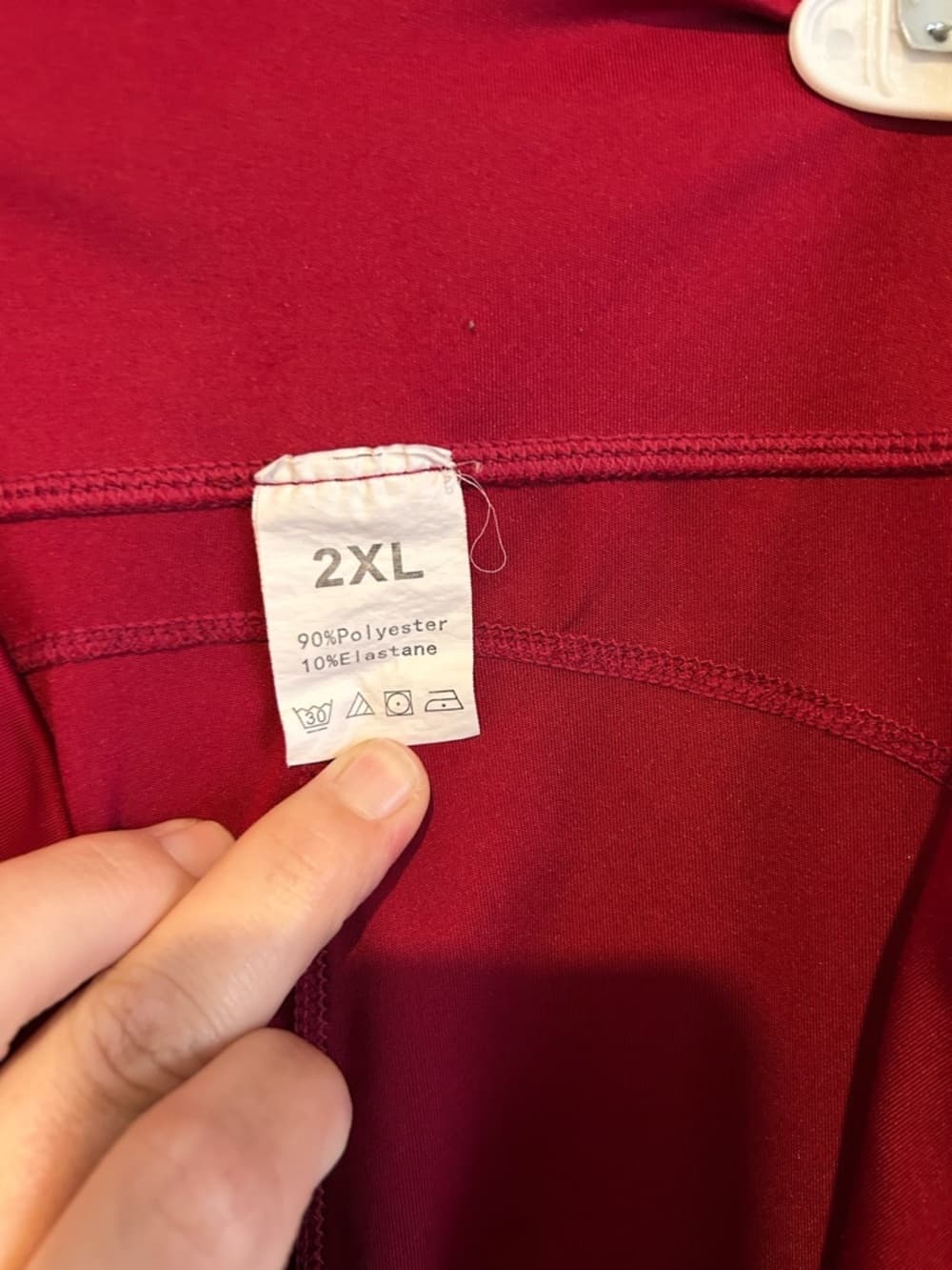 Women’s Plus Size Leggings In Red With Pockets On Both Sides, Size 2XL - Thumbnail 2