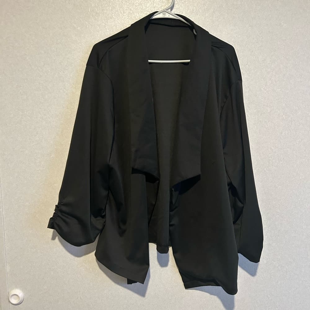 Women’s Plus Size Casual Black Cardigan, Any Occasion, Size 5XL - Thumbnail 3
