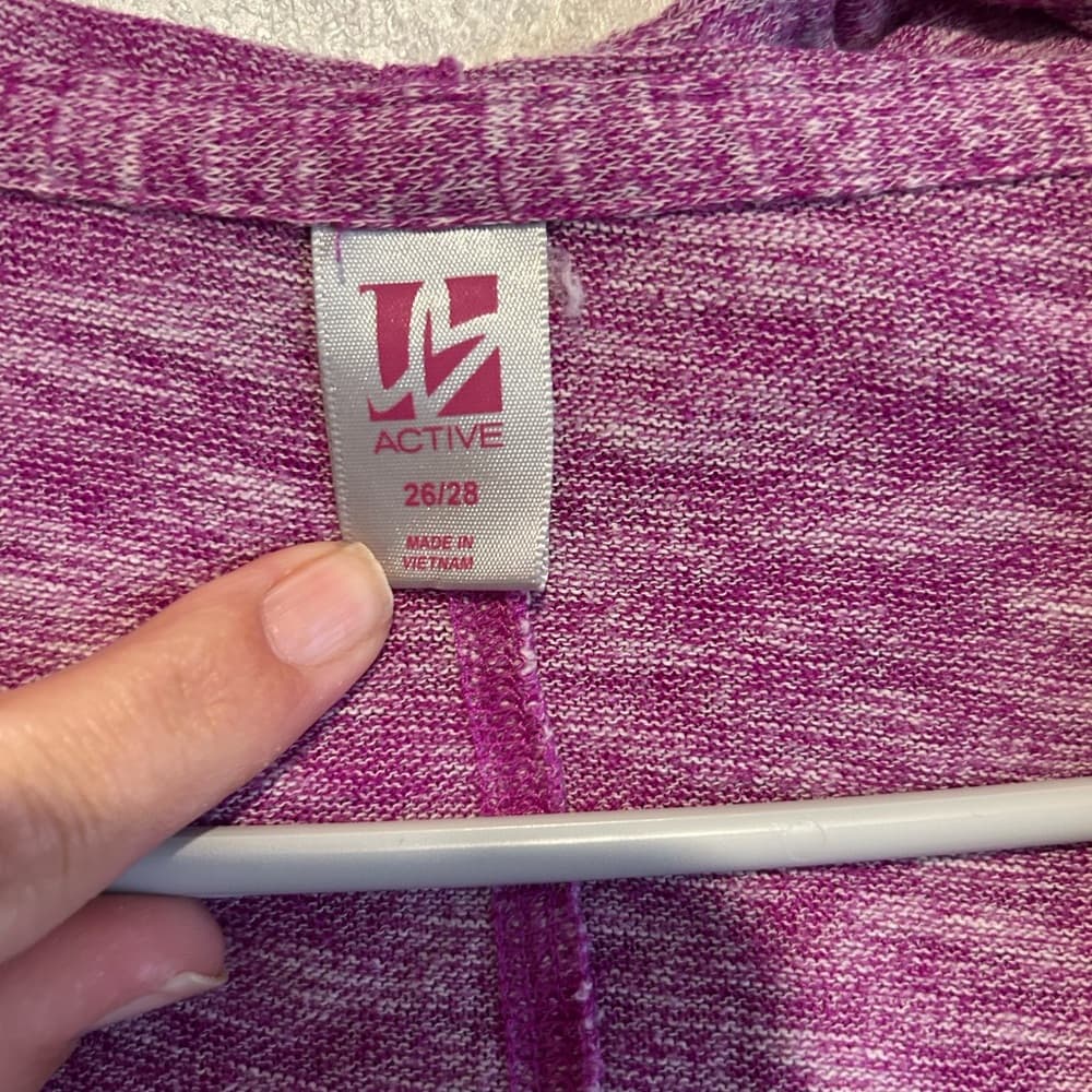 Women’s Active Wear For Plus Size 26/28 Purple Light Weight Hoodie - Thumbnail 2