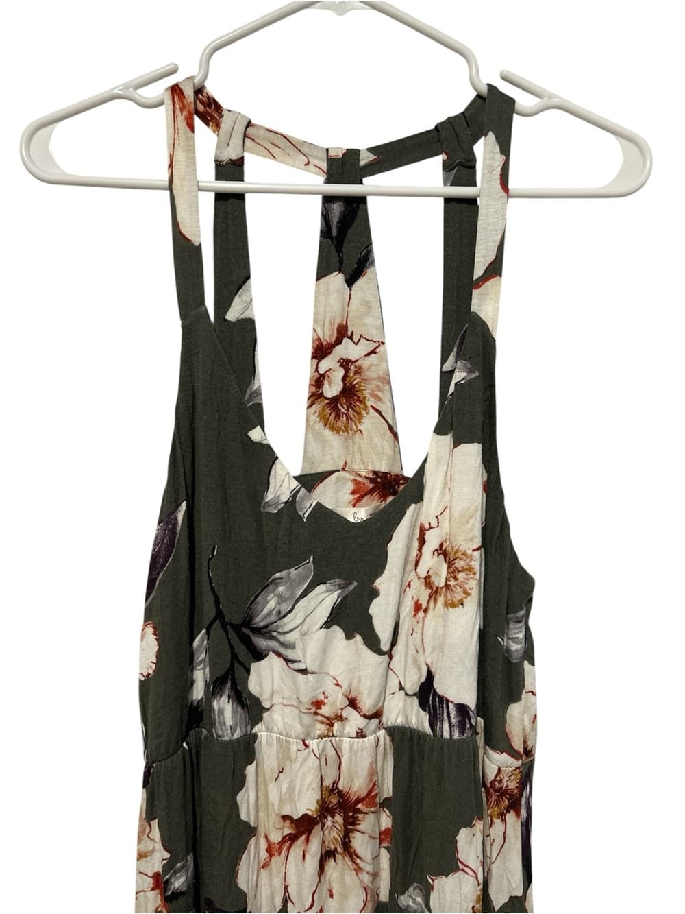Women’s Nine Britton Long Maxi Dress, Green With Flower Accents, Size Large - Thumbnail 4