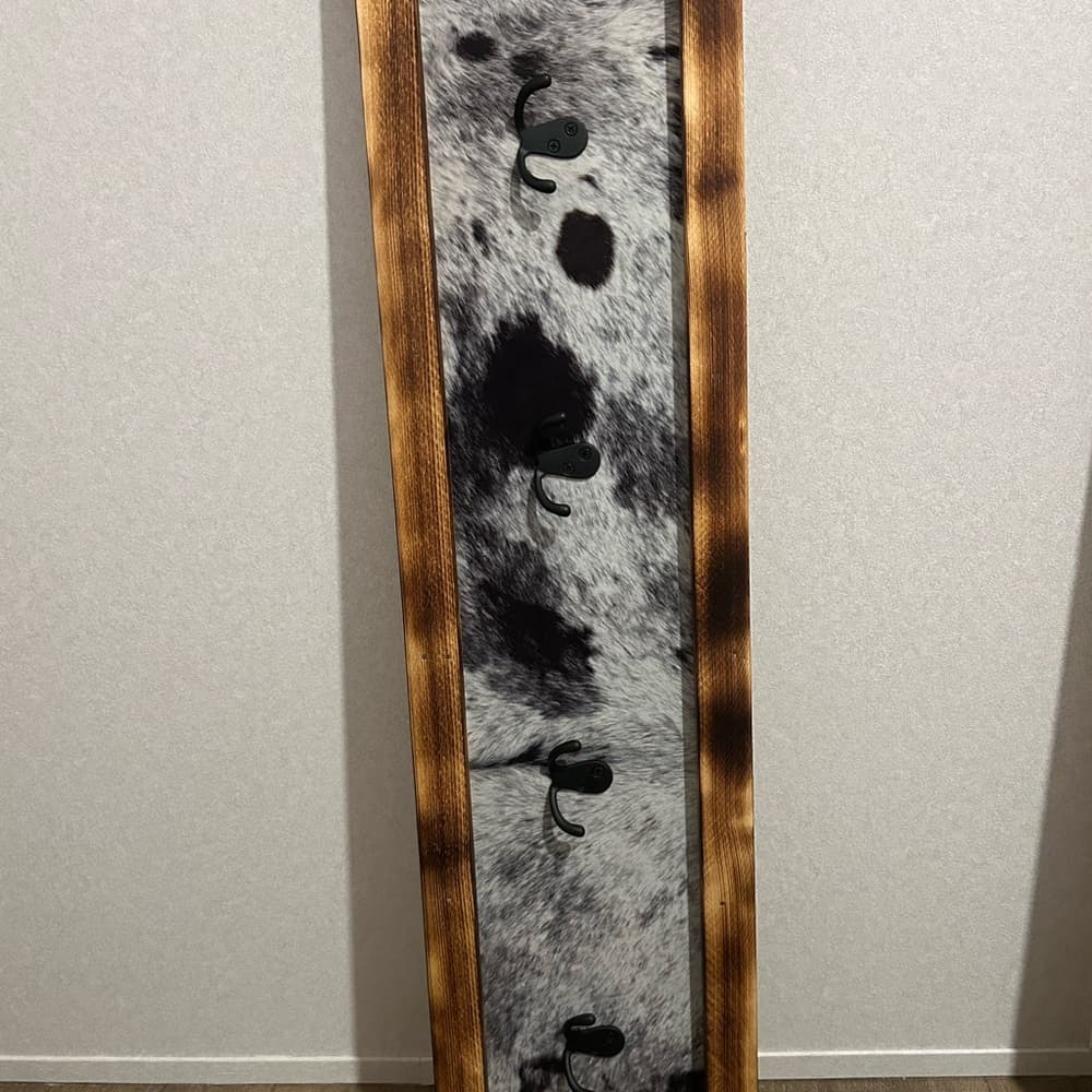 Rustic Cowhide Coat Hangers Handmade - Thumbnail 2