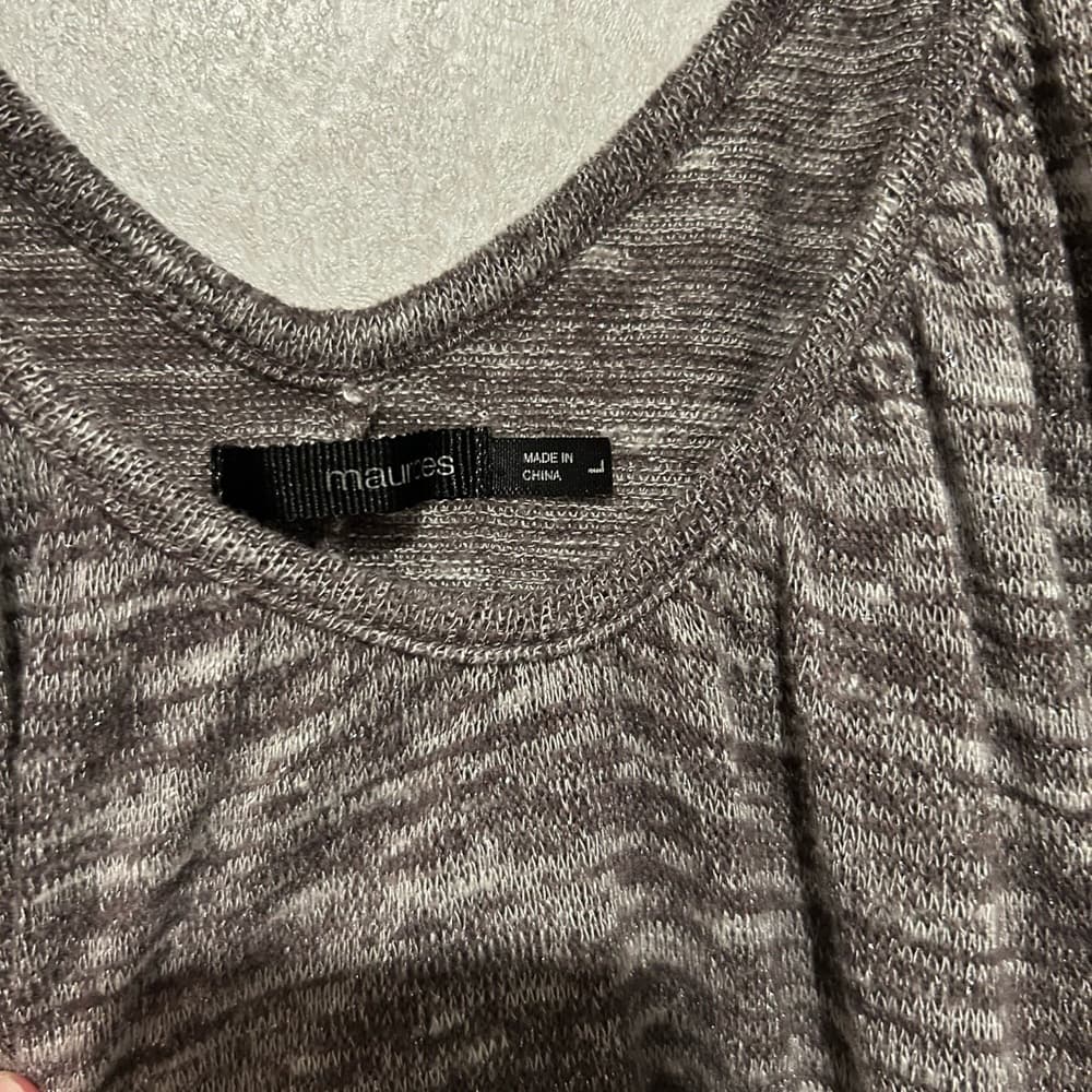 Women’s Maurice’s Blouse, Purple With Sparkle, Half Sleeve, Size Large