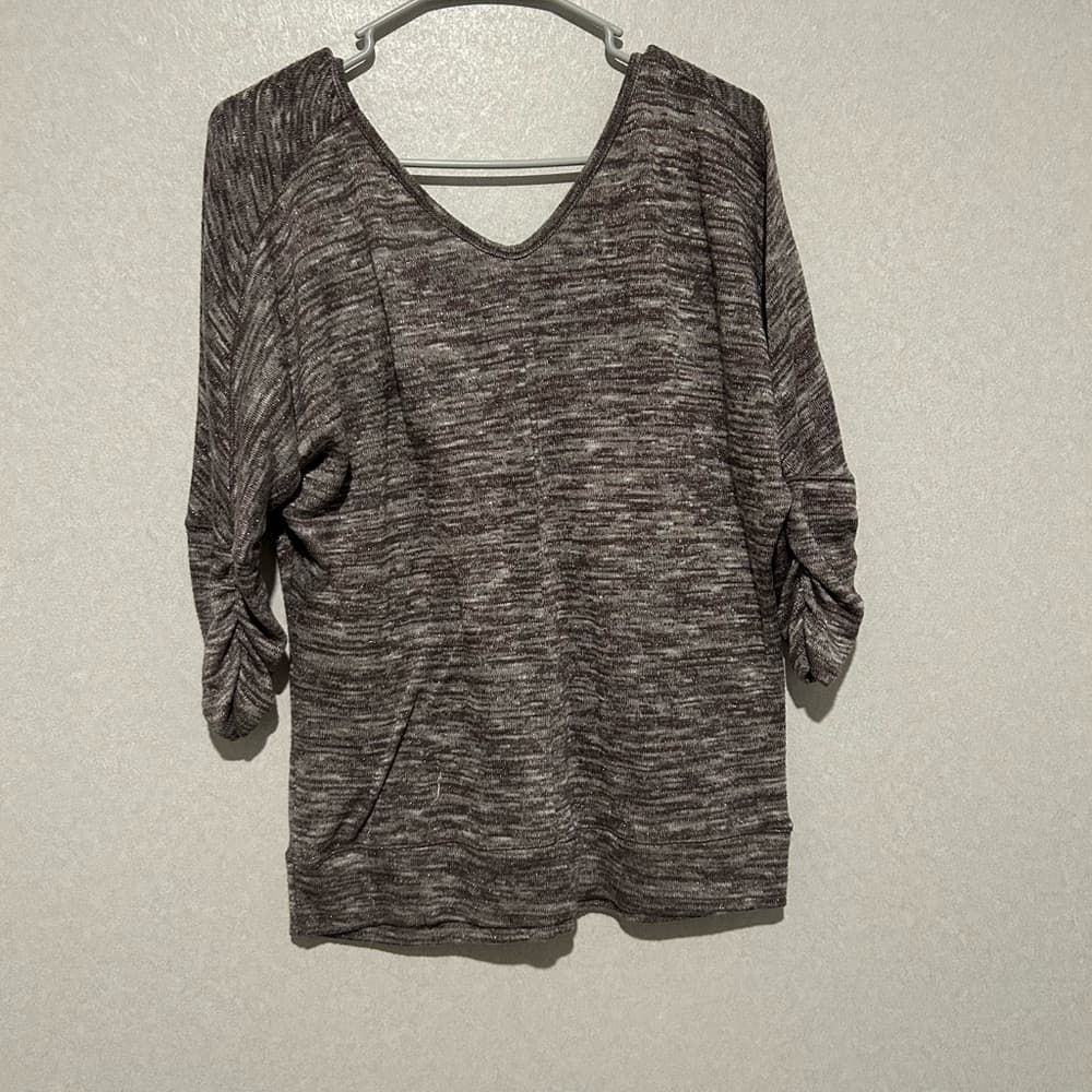 Women’s Maurice’s Blouse, Purple With Sparkle, Half Sleeve, Size Large - Thumbnail 2