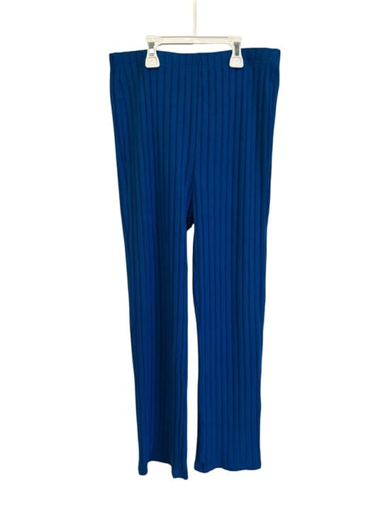 Women’s High Waisted Stretch Pants With Wide Leg, Blue, Unbranded, Size Large - Thumbnail 4