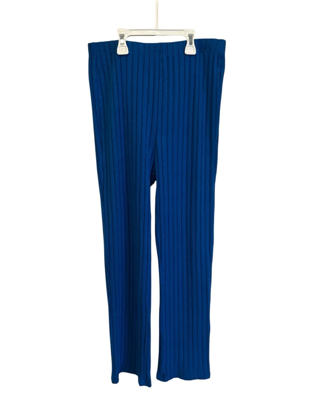 Women’s High Waisted Stretch Pants With Wide Leg, Blue, Unbranded, Size Large - Thumbnail 3