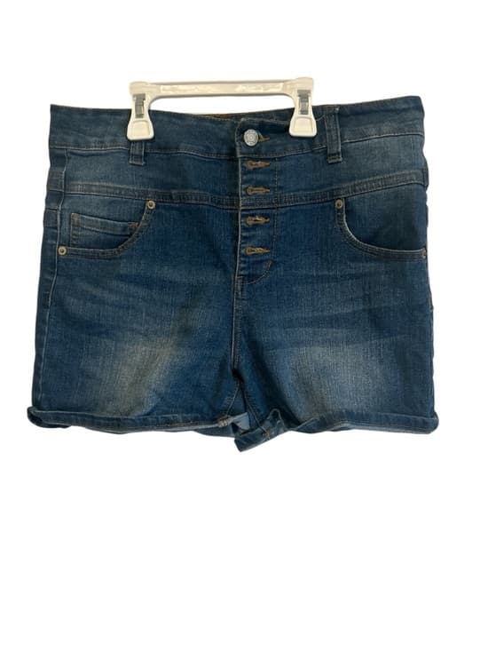 Girls Rue 21 Jean Shorts Size 9/10 Button Up Closure With Pocket Accents - Thumbnail 5