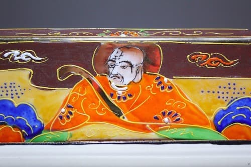 Japanese Satsuma T&T Porcelain Hand Painted Covered Serving Butter Dish Vintage - Thumbnail 4