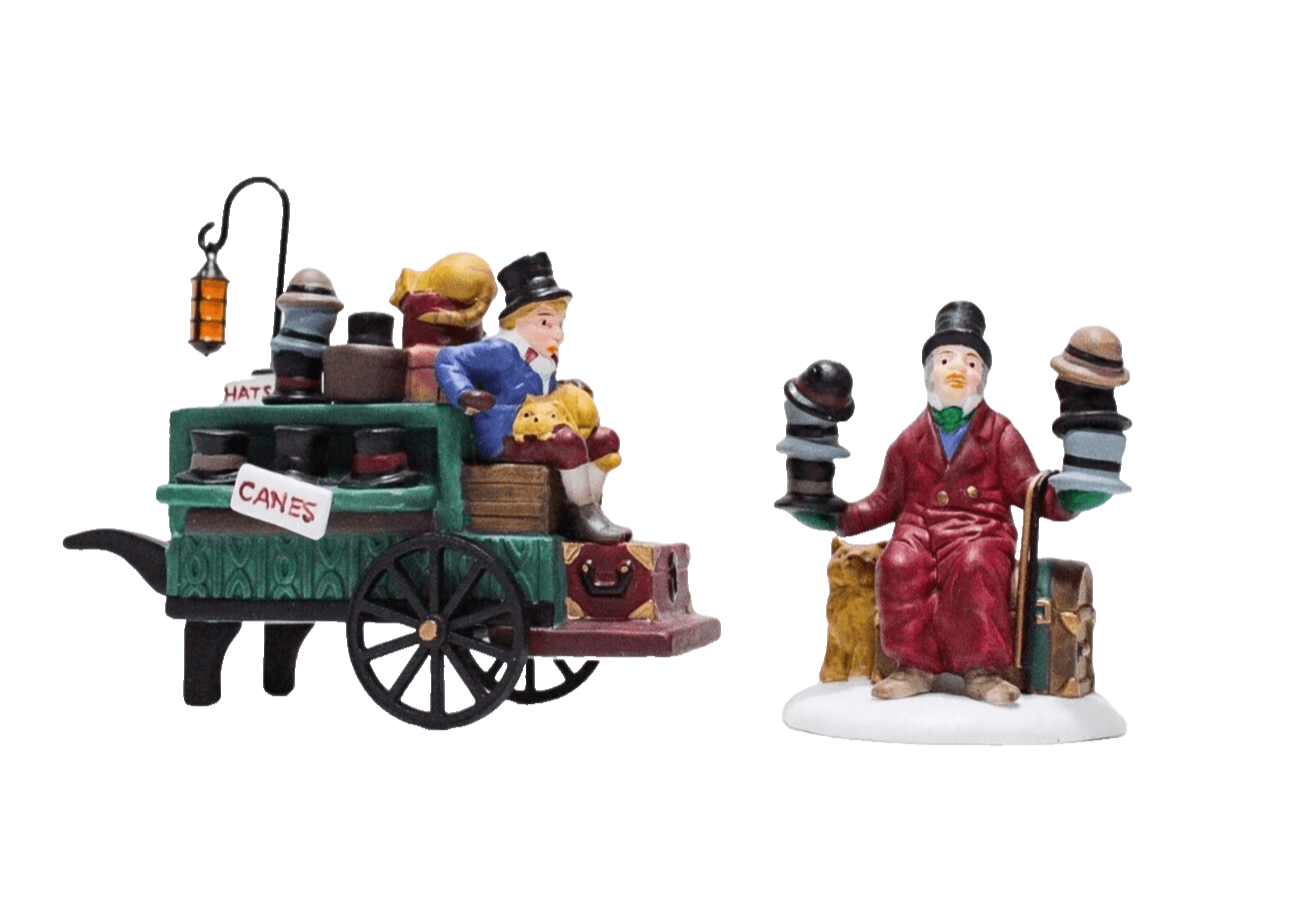 Department 56 Chelsea Market Hat Monger & Cart Heritage Village Holiday Figures