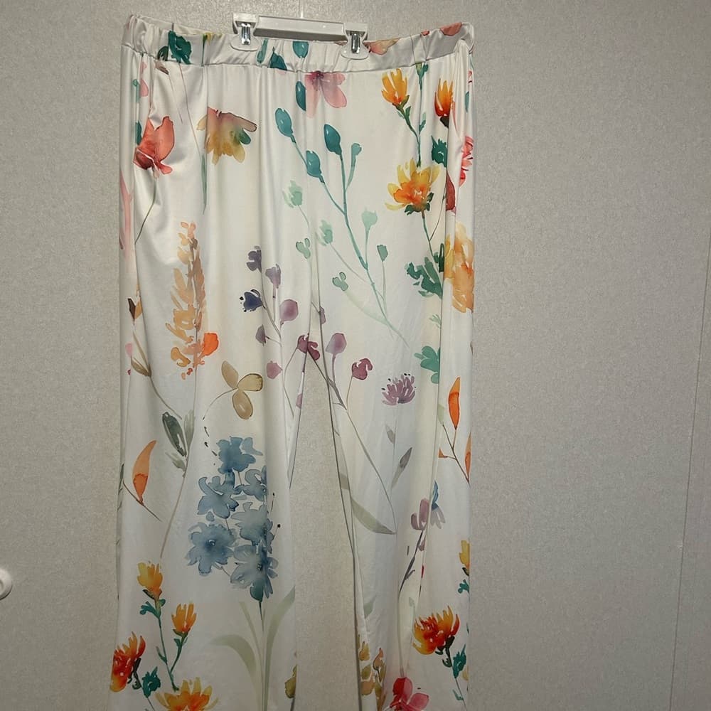 Womens Plus Size, Spring Two Piece Set, Tank Top And Pants, Floral, 5XL