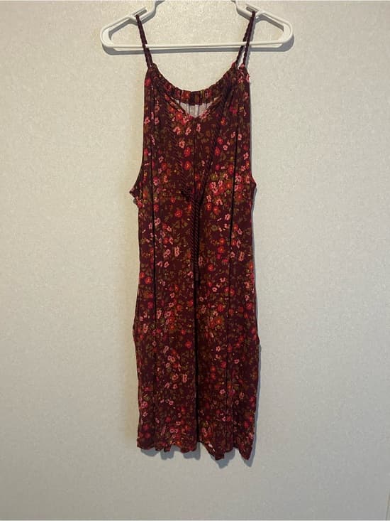 Women’s Plus Size Midi Floral Dress With Rope Accent Stripes Size XXXL (22) - Thumbnail 8