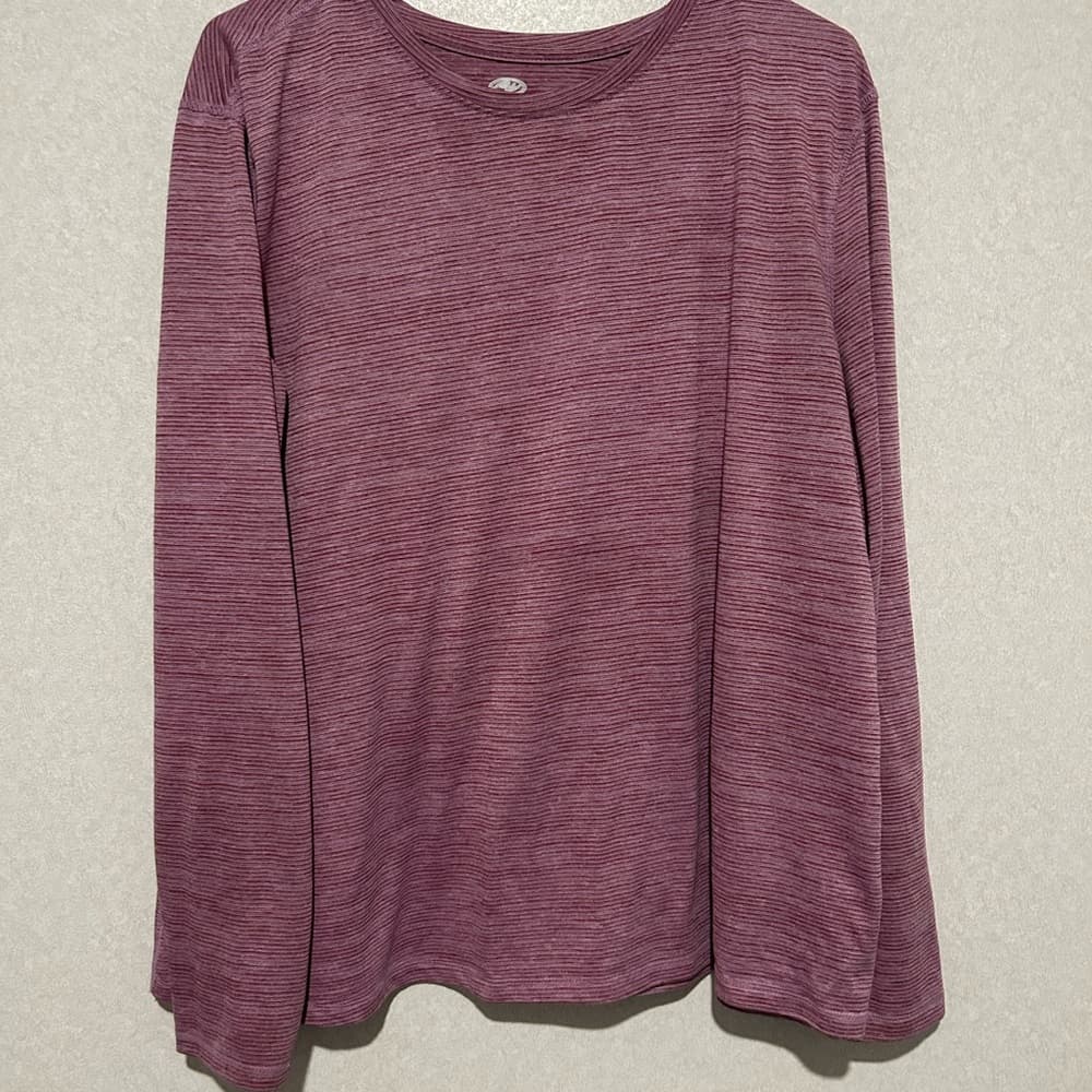 Women’s Athletic Works Long Sleeve T Shirt, Purple Size XXXL - Thumbnail 2