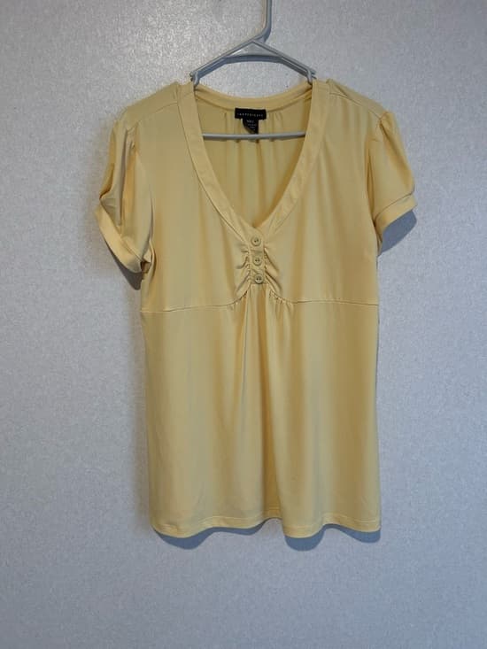 Women’s Casual Dress Blouse With Button Accent, Spring Or Summer, Large - Thumbnail 4