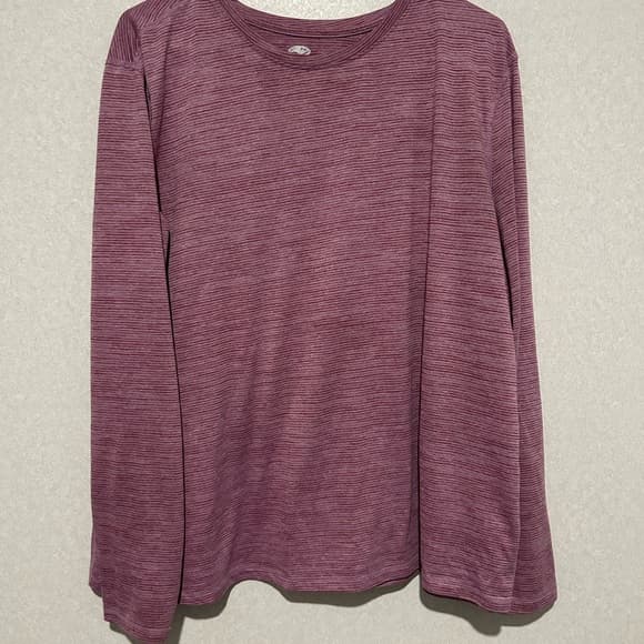 Women’s Athletic Works Long Sleeve T Shirt, Purple Size XXXL - Thumbnail 3