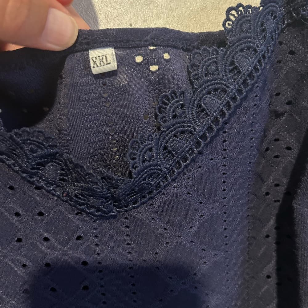 Women’s plus Size Blue Lace Tank Top, Grea For Summer Or Spring, Size XXL