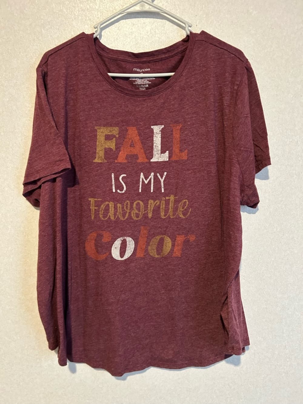 Women’s Maurice’s Short Sleeve T Shirt, Fall Is My Favorite Color, Size 2/3X - Thumbnail 3