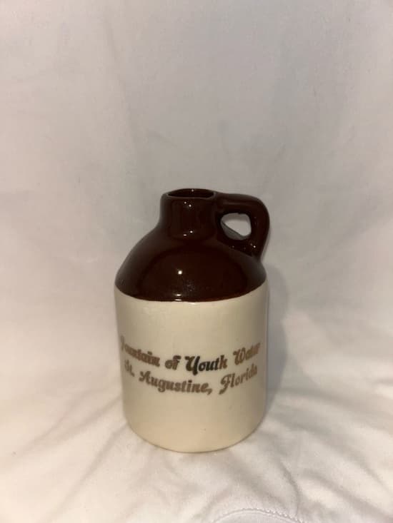 Vintage Fountain of Youth Water Jug St. Augustine Florida, Brown And Cream Color - Thumbnail 5