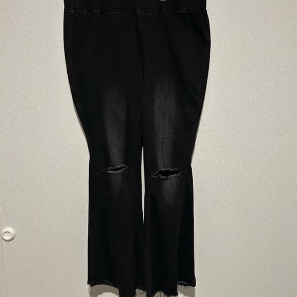 Miranda Lambert Inspired Bell Bottom Jeans, Black With White Was Size 2X - Thumbnail 3