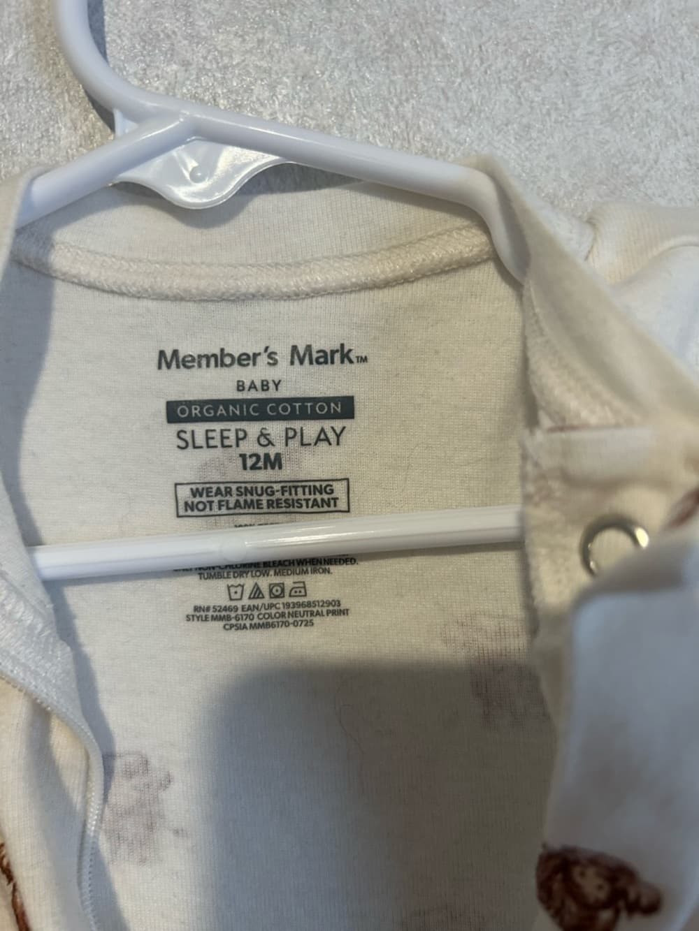 NWOT Baby Girl Or Boy Members Mark Highland Cow Footie PJs With Zip Up - Thumbnail 2