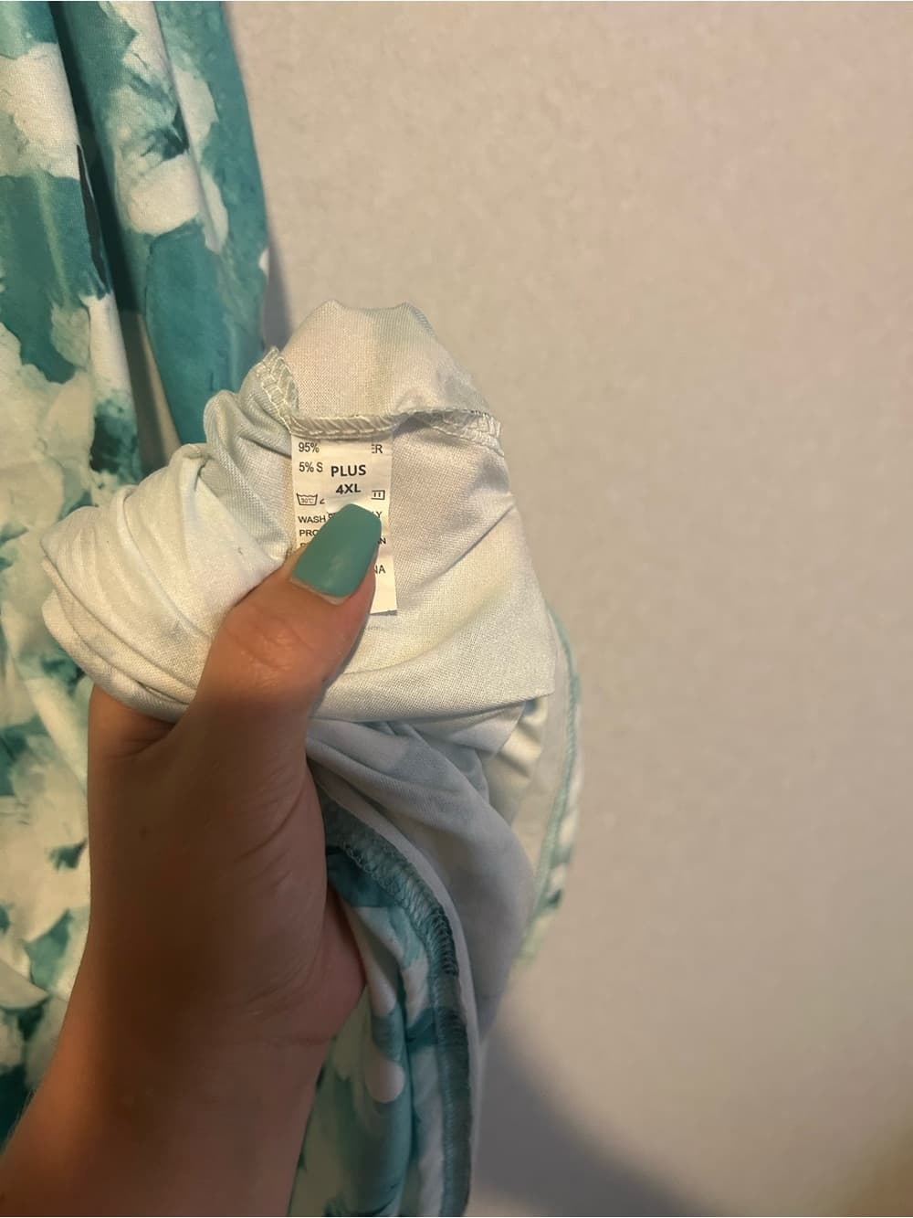 Women’s Plus Size Teal Blue Dress, Long With Floral Accents Size 4XL