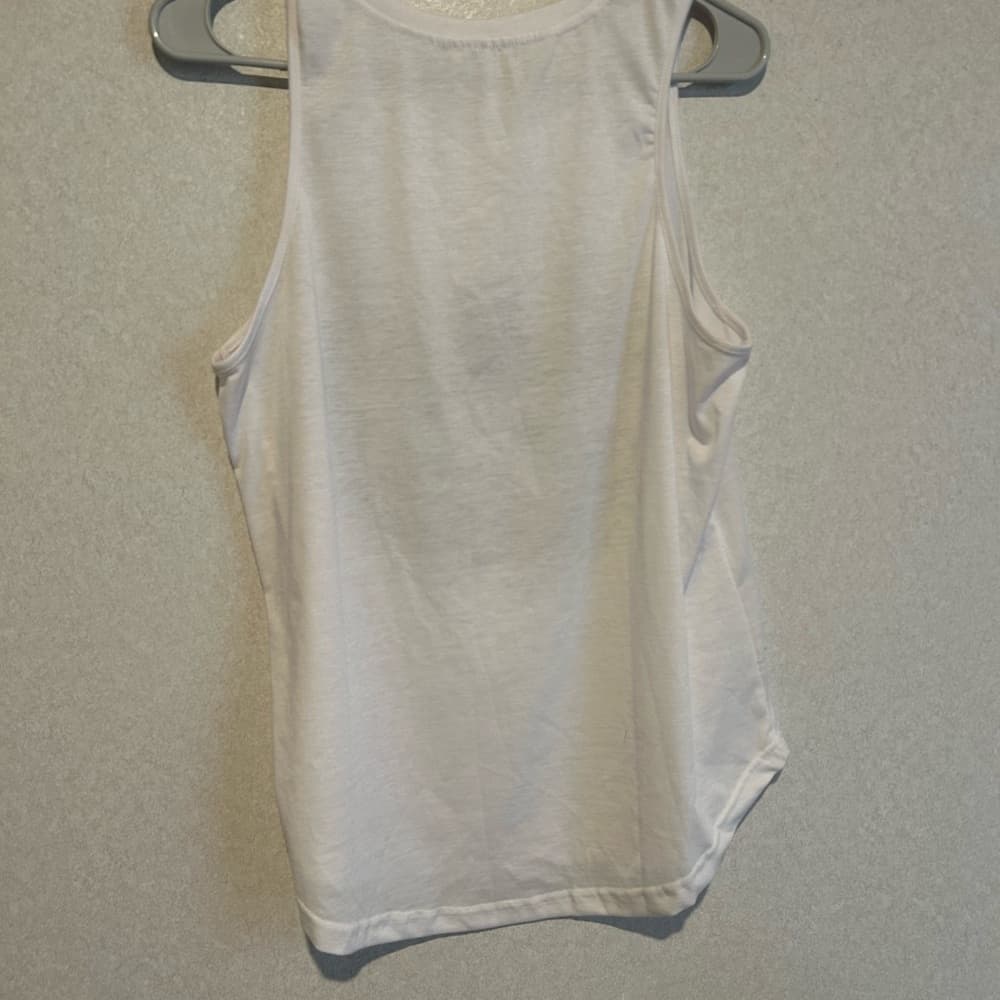 Women’s Black And Whit Tank Top, Adventure Is Calling, Size Large