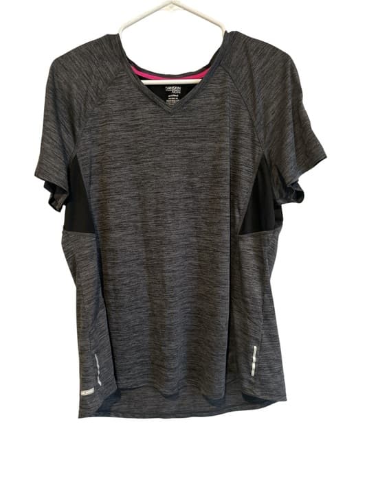Women’s Danskin Now Work Out Sports Short Sleeve Tee Shirt, Size XXL Grey - Thumbnail 4