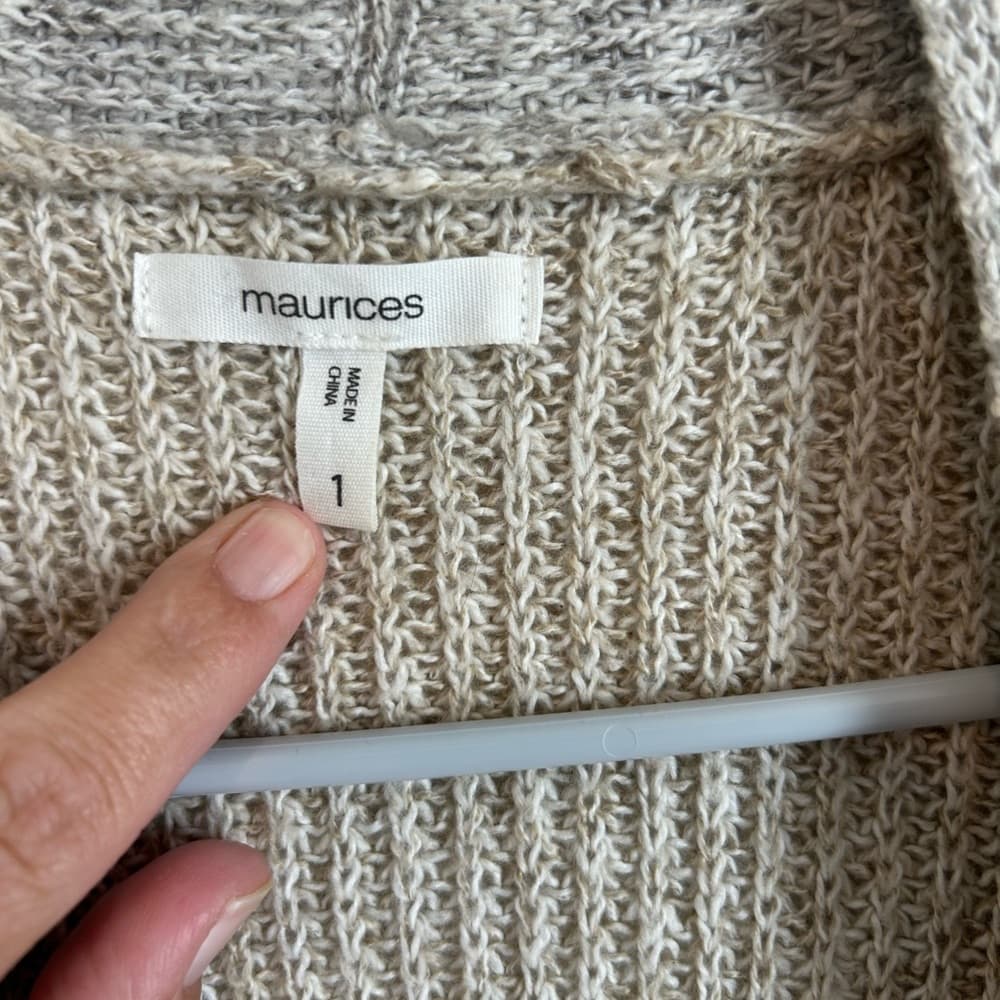 NWT Women’s Knotted Cardigan By Maurices, V Design, Size 1x
