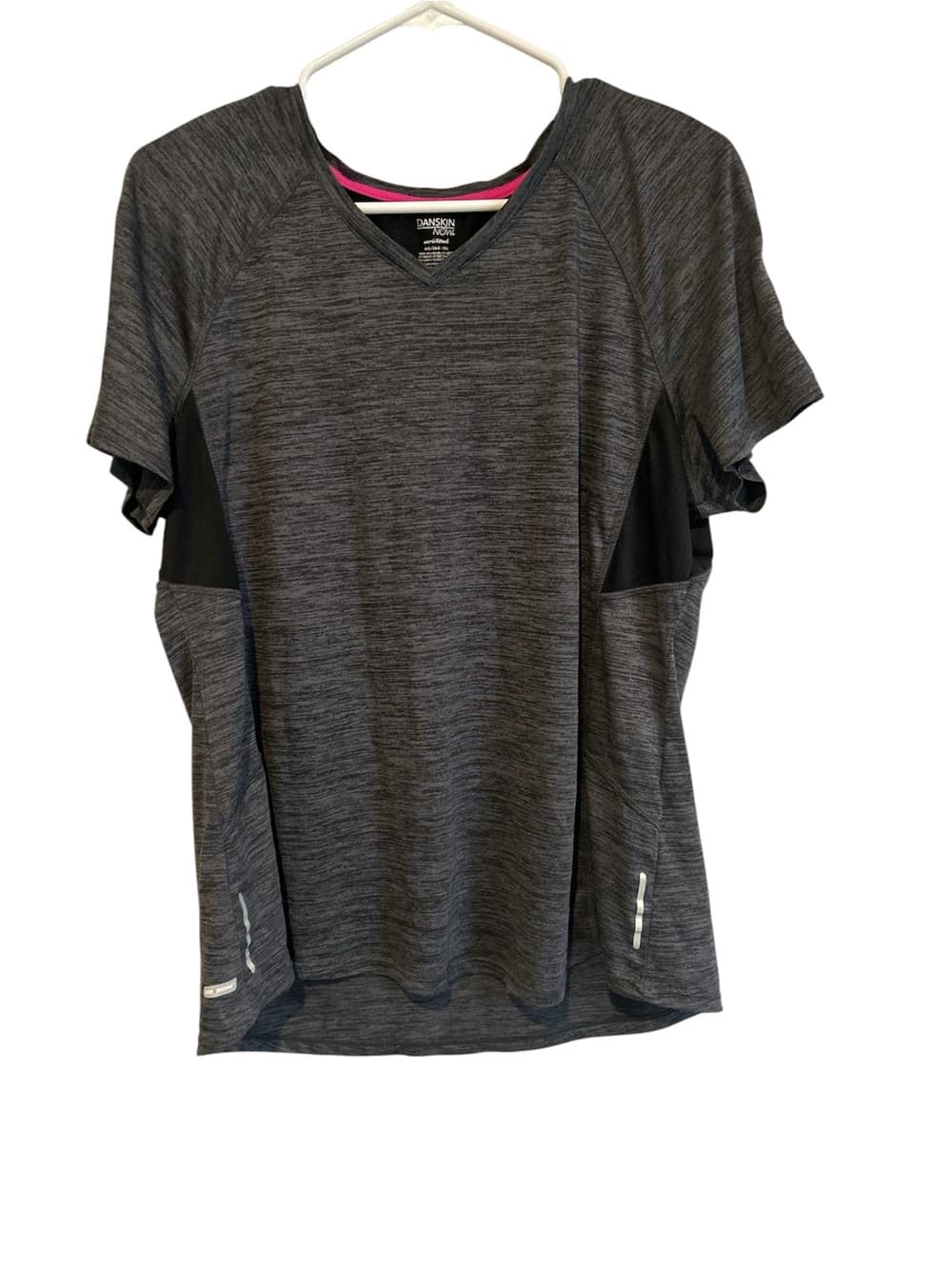 Women’s Danskin Now Work Out Sports Short Sleeve Tee Shirt, Size XXL Grey - Thumbnail 3