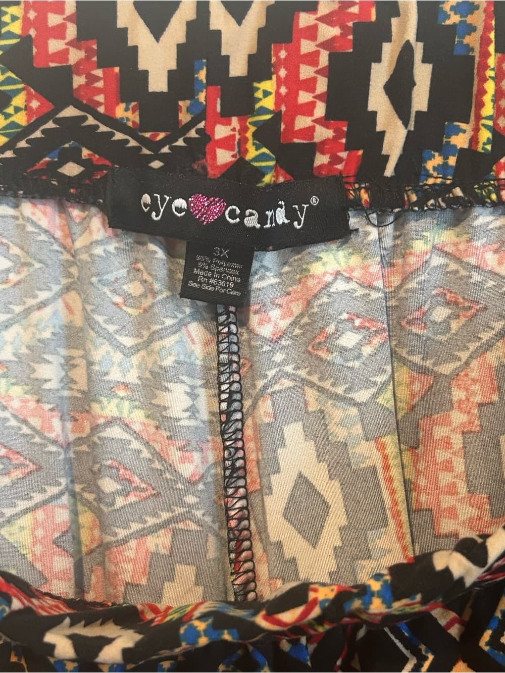 Women’s Plus Size Eye Candy Leggings With A Dark Boho Design, Size 3x - Thumbnail 2