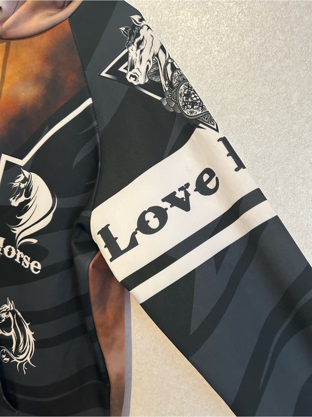 Women’s Love For Horses Hoodie With A Front Pocket And Horse Accents, Size XL - Thumbnail 2