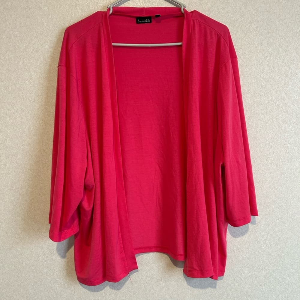 Women’s Plus Size Cardigan, Pink, Size 5XL, Te Amo Kiss, Poly And Spandex - Thumbnail 3