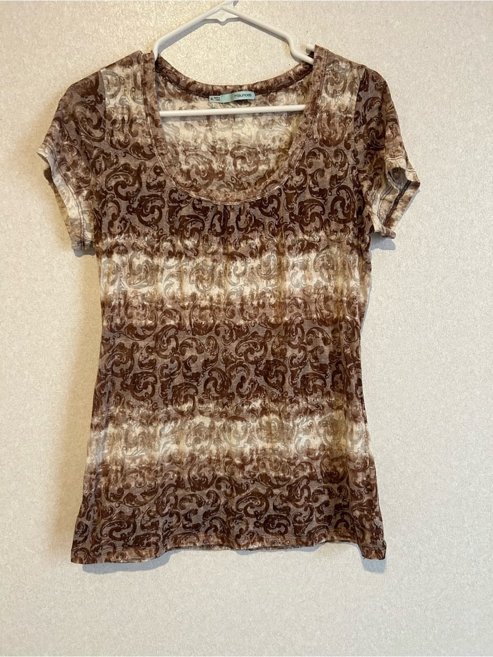 Women’s Maurice’s Purple Dress Top, Short Sleeve, Sheer, Size XL - Thumbnail 3