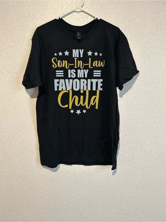 Mens Son In Law Short Sleeve Tee Shirt, Black With My Favorite Child, Large - Thumbnail 4