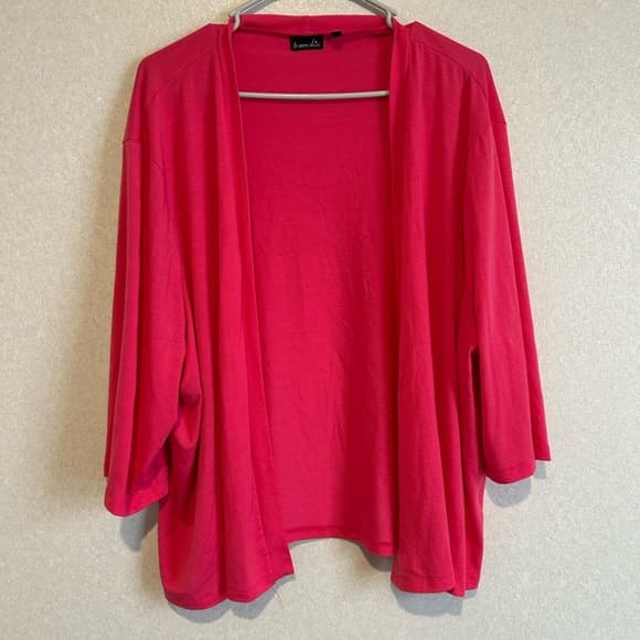 Women’s Plus Size Cardigan, Pink, Size 5XL, Te Amo Kiss, Poly And Spandex - Thumbnail 4