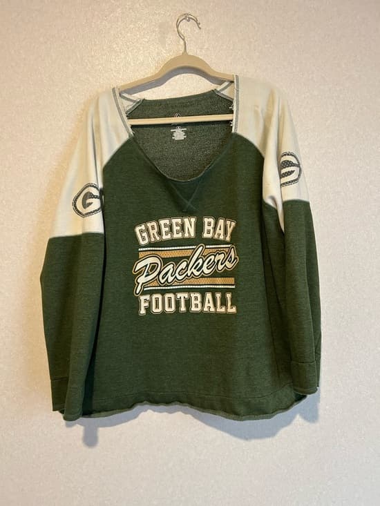 Women’s Plus Size Green Bay Packers Long Sleeve Jersey Shirt, Size 2X - Thumbnail 4