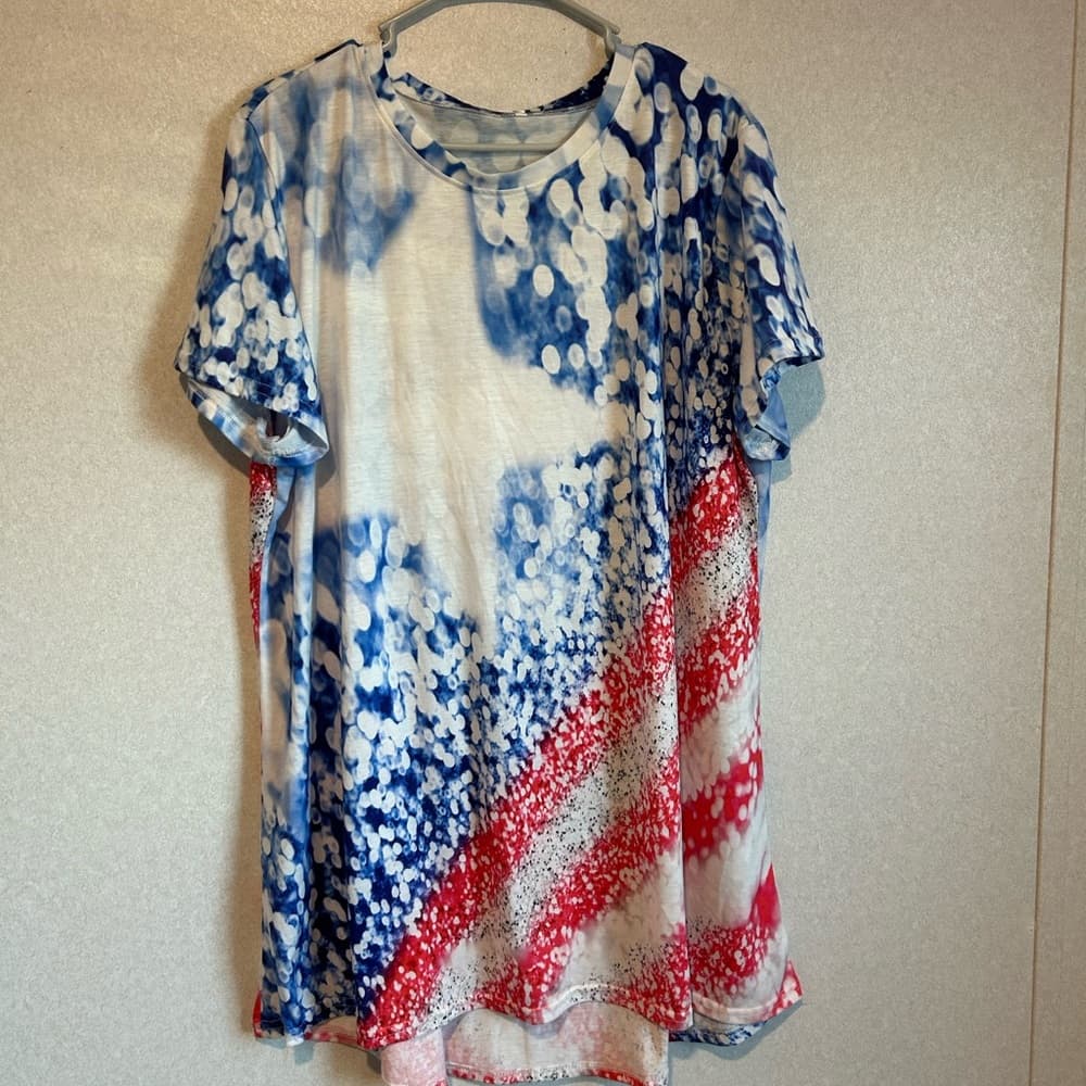 Women’s Plus Size Fourth Of July Tee Shirt Dress, Great For Summer Size 4XL - Thumbnail 3