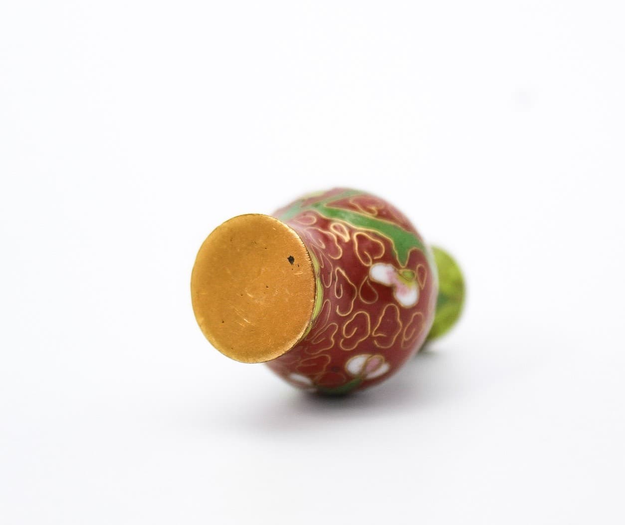 Vintage Miniature Dollhouse Chinese Cloisonne Enamel Floral Vase - Thumbnail 6