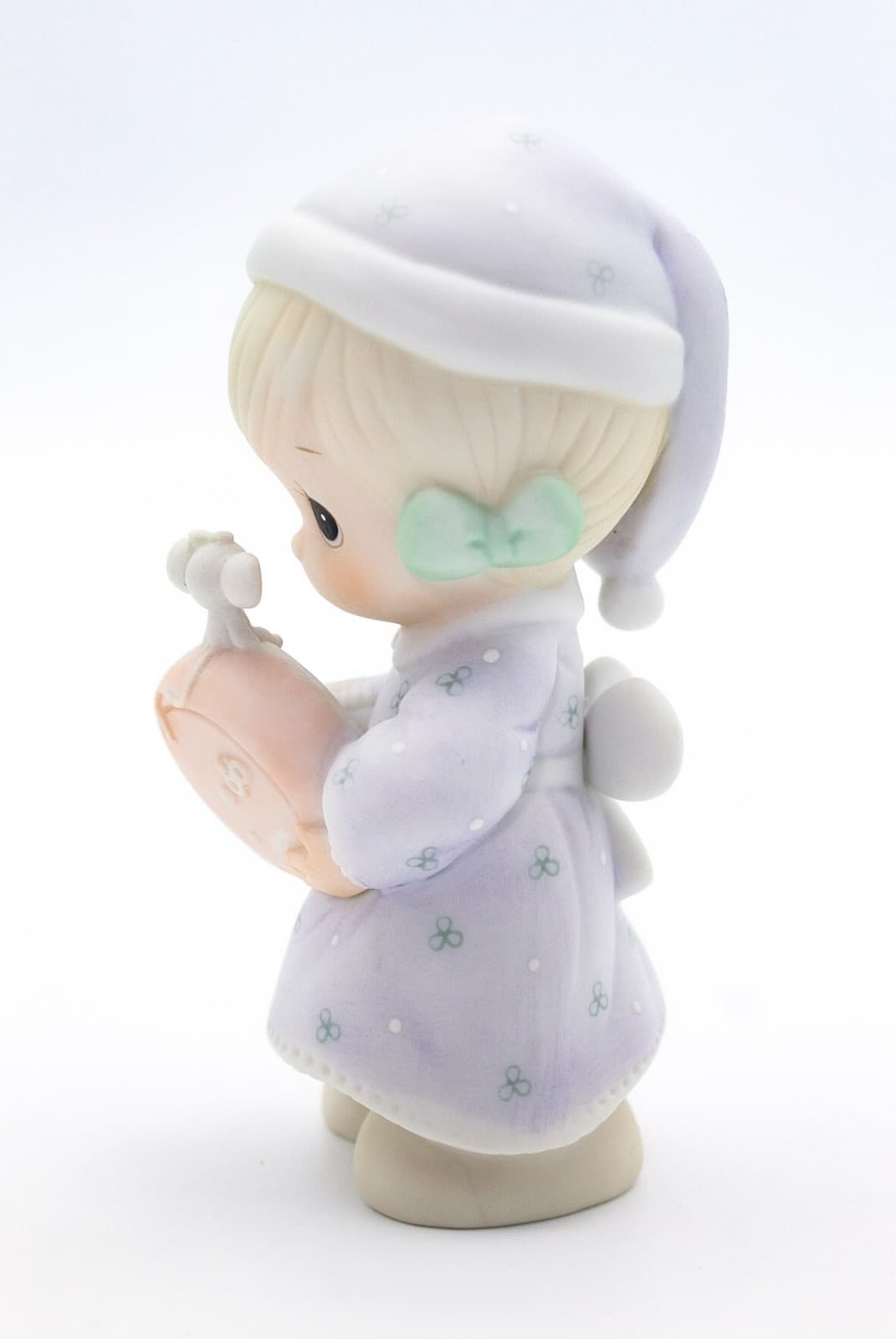 Precious Moments Time To Wish You A Merry Christmas Porcelain Figurine 1988 - Thumbnail 5
