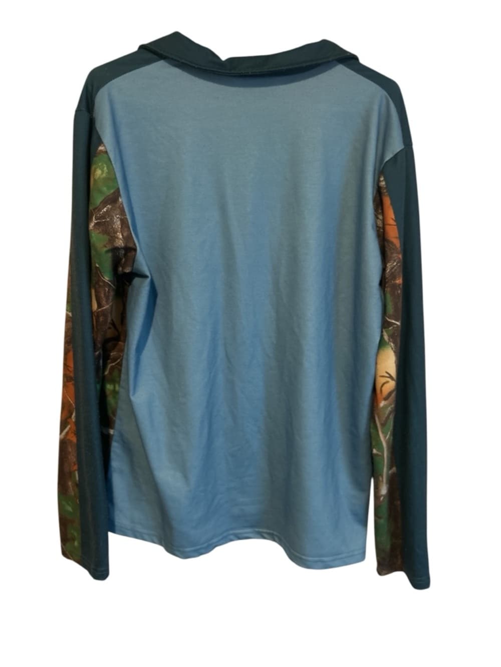 Women’s Blue, Camo, Bull Head Design 3/4 Zip Long Sleeve Sweater, Size M - Thumbnail 2