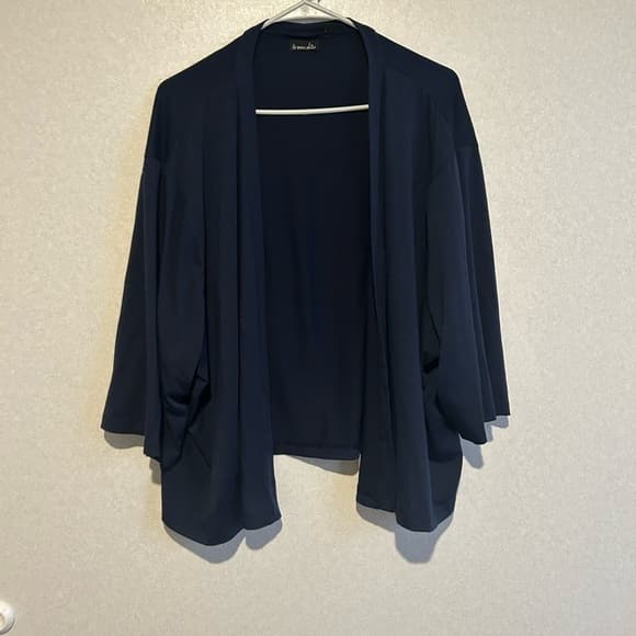 Women’s Plus Size Te Amo Kiss Cardigan, Navy Blue, Size 6XL - Thumbnail 4