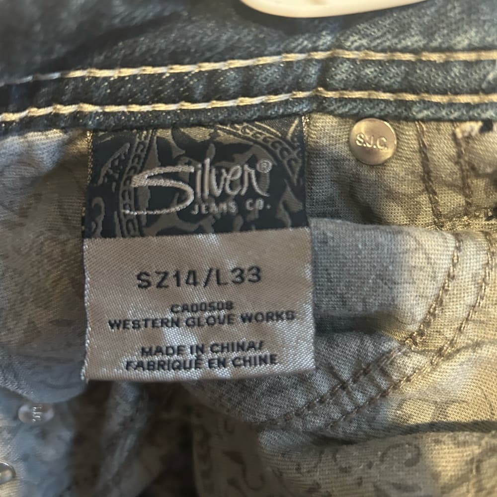 Women’s Silver Jeans, Aiko Baby Boot Size 14/L33, Brand New Without Tags - Thumbnail 3