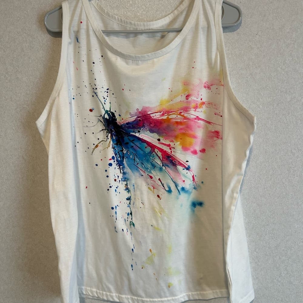 Women’s Plus Size Tank Top, Multicolored, Dragonfly Abstract, Size 5XL - Thumbnail 3